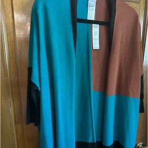 Chico’s color block ruana 3/4 sleeves